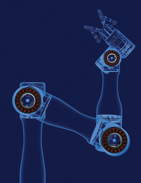 New frameless servo motors increase performance and reduce size for robot control